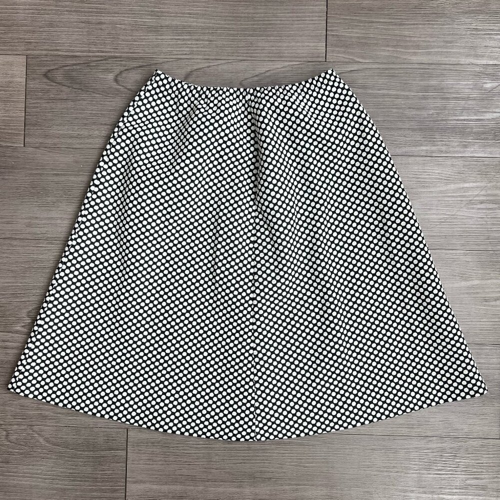 Vintage 70s Koko Knits California Polka Dot Knee Length Skirt Mod Go Go Size S